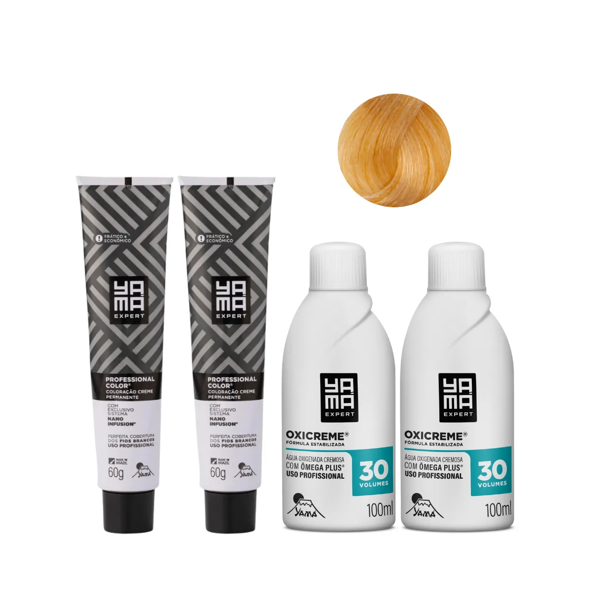Yamá Nano Infusion 9.34 Loiro Muito Claro Dourado Acobreado  + OX 30V 100ml - 2 Unidades Cada | By Linda
