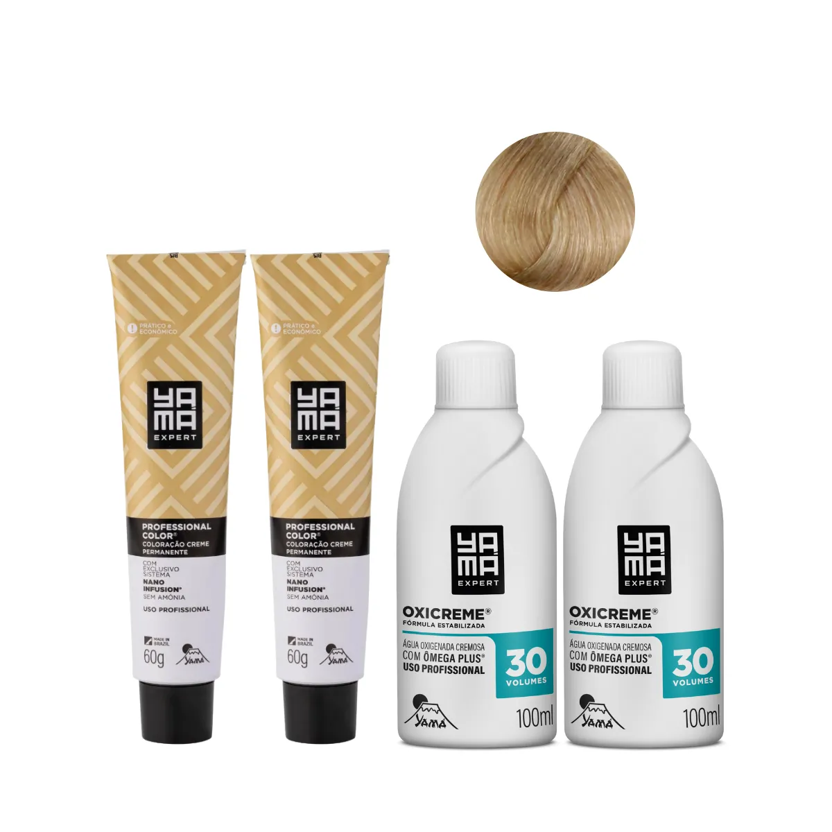 Yamá Nano Infusion 9.89 Loiro Muito Claro Perolado  + OX 30V 100ml - 2 Unidades Cada | By Linda