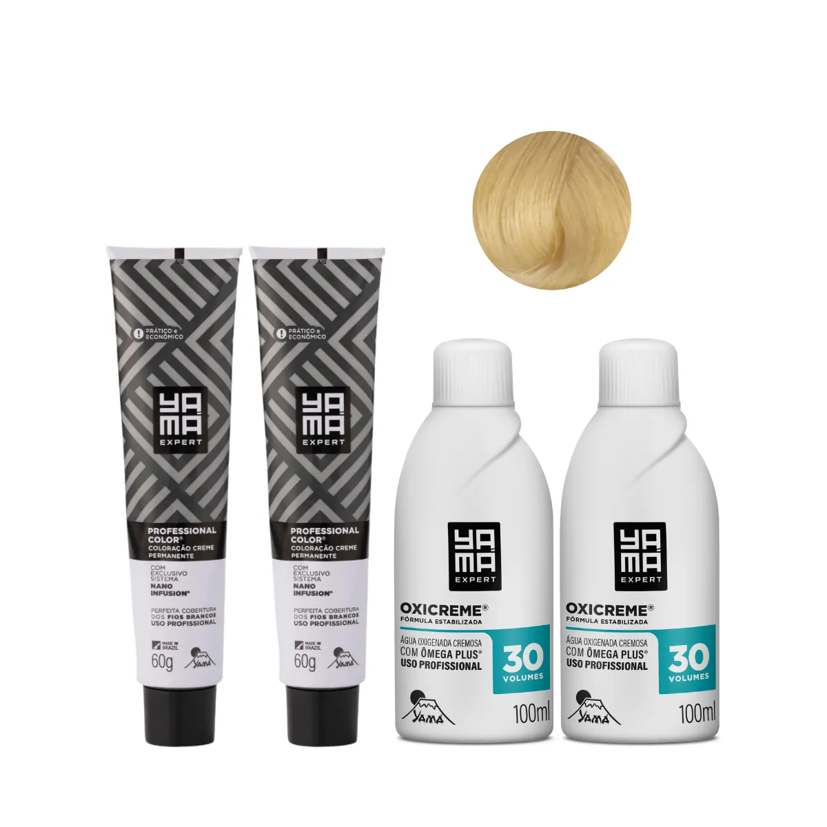 Yamá Color Nano Infusion 10.0 Loiro Clarissimo  + OX 30V 100ml - 2 Unidades Cada | By Linda