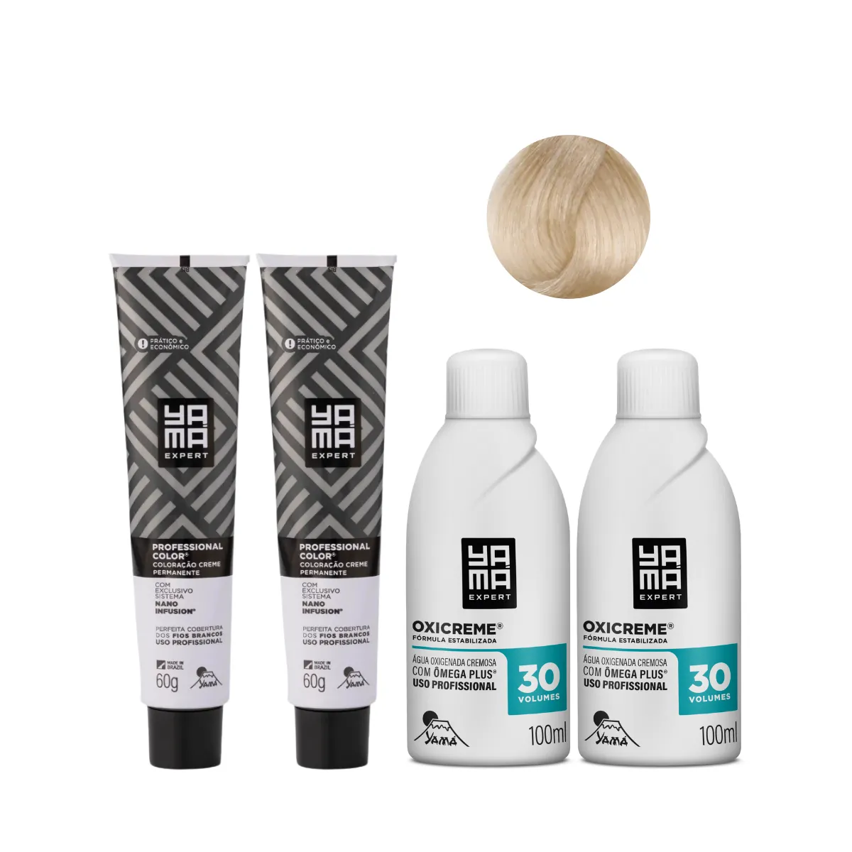 Yamá Color Nano Infusion 10.13 Loiro Clarissimo Acinzentado Dourado  + OX 30V 100ml - 2 Uni Cada | By Linda