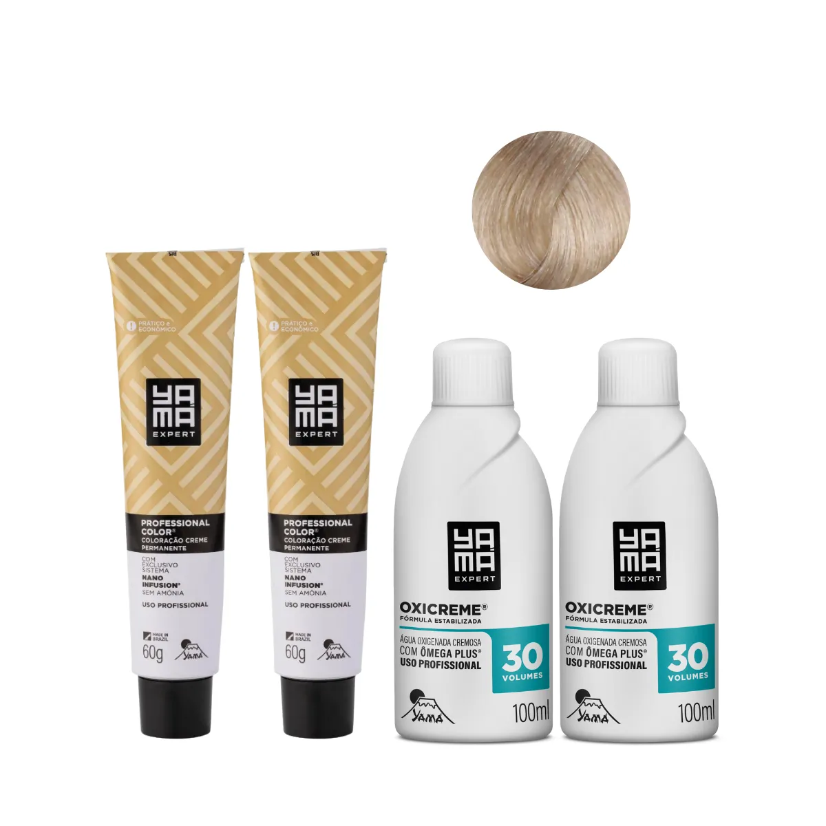 Yamá Color Nano Infusion 10.89 Loiro Clarissimo Perola  + OX 30V 100ml - 2 Unidades Cada | By Linda