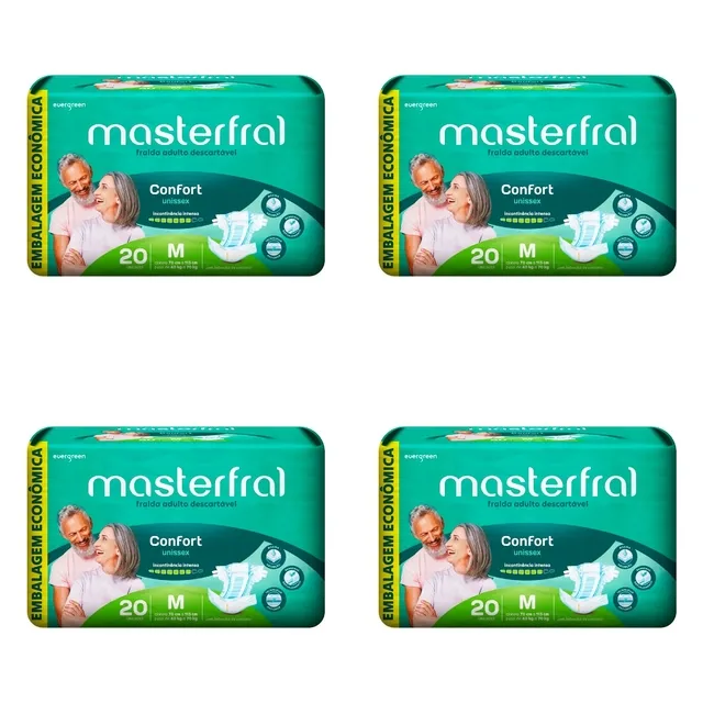 Kit 4 Fraldas Masterfral Confort M c/20 Unidades cada