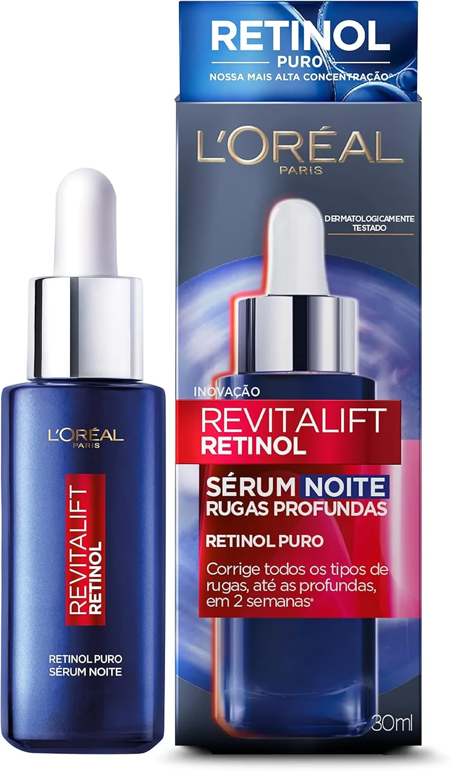L'oréal Paris Sérum Retinol Noturno Antirrugas Revitalift, 30ml