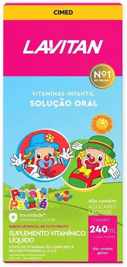 Lavitan Solução Infantil Patati Patatá Sabor Tutti-Frutti com 240ml