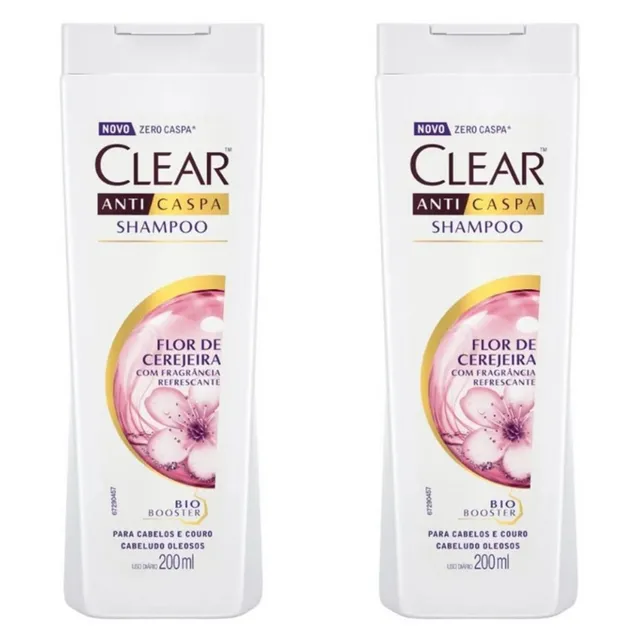 Kit c/2 Unidades de Shampoo Clear Anticaspa Flor de Cerejeira 200ml