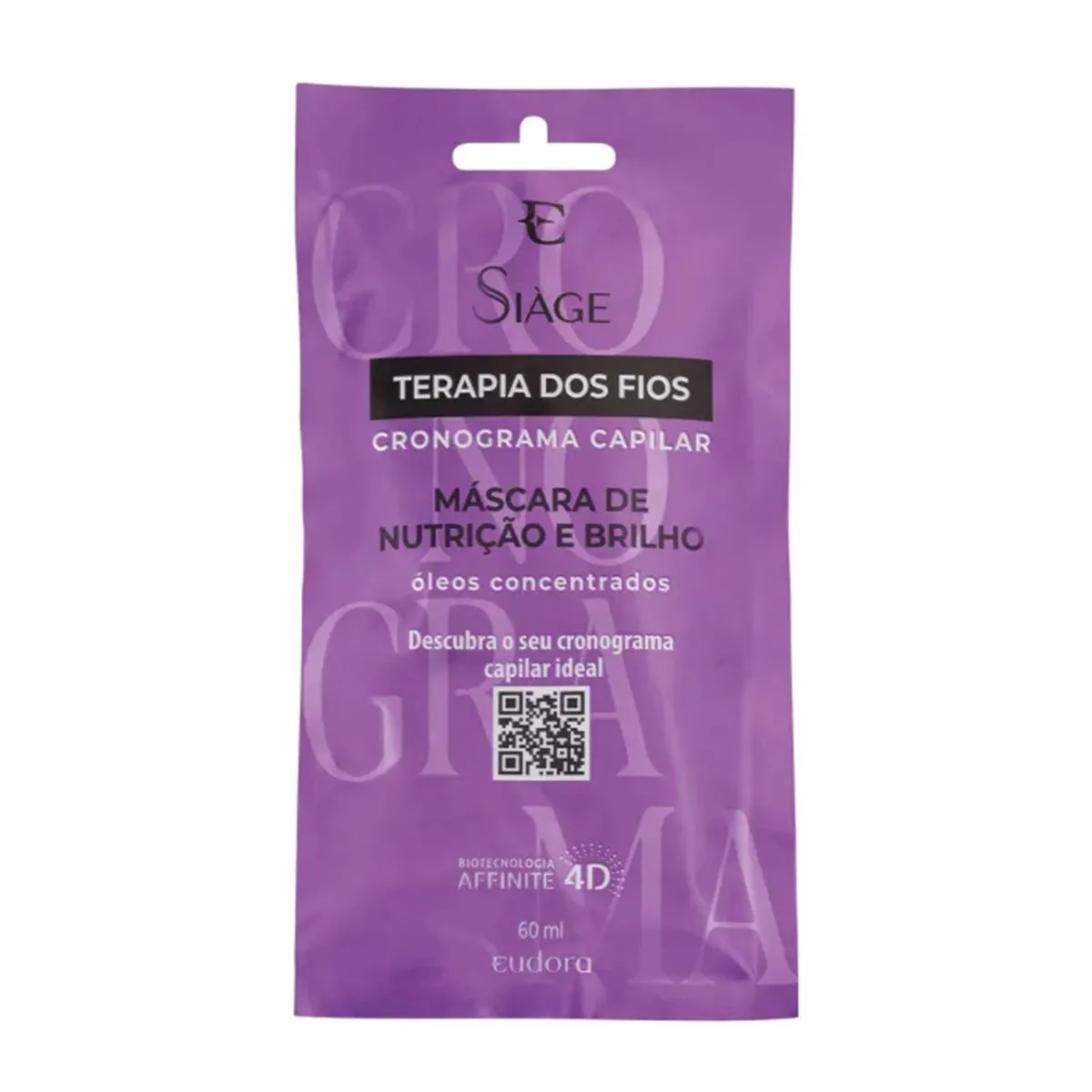 Máscara De Nutrição e Brilho Siàge Terapia dos Fios Cronograma Capilar Com 60ml Eudora