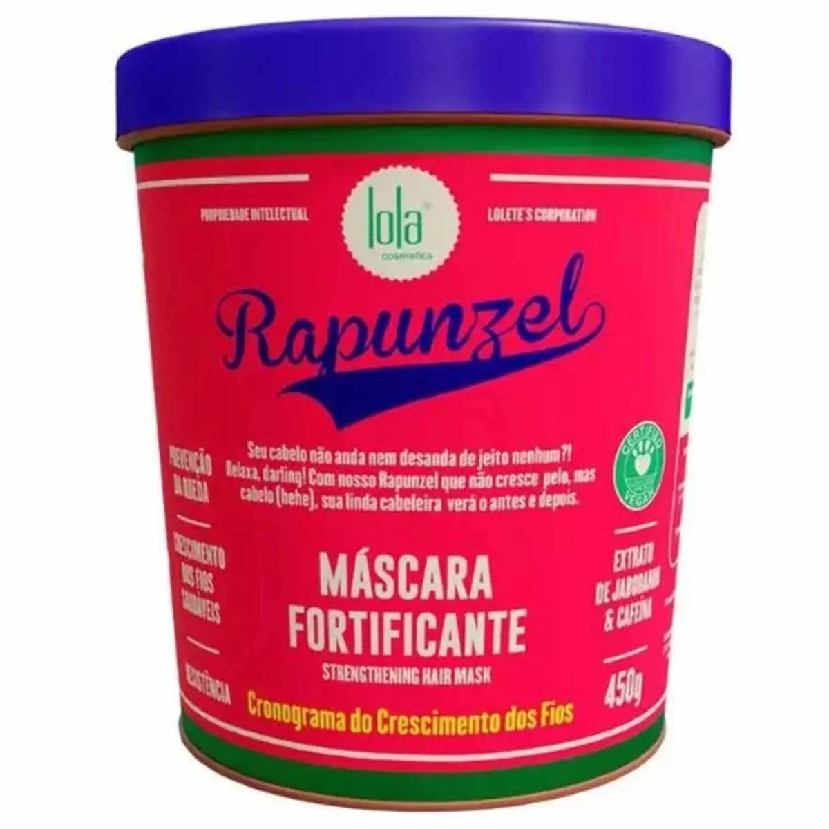 Máscara Capilar Fortificante Rapunzel Lola Cosmetics 450g