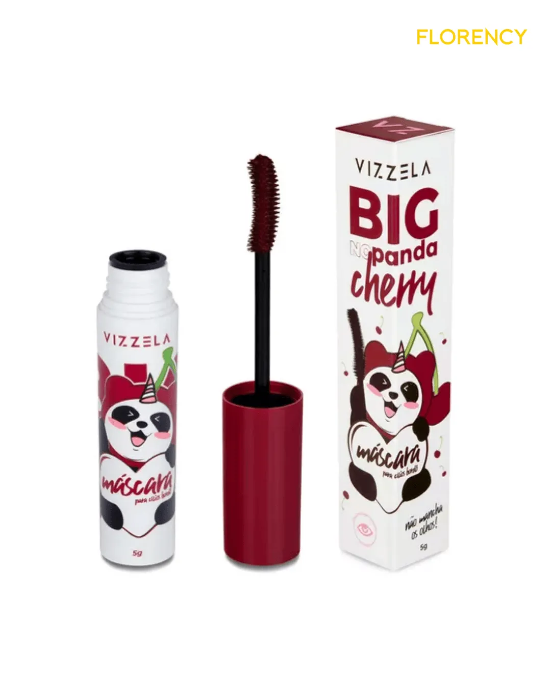 Máscara de Cílios Vizzela Big No Panda Cherry Bordô