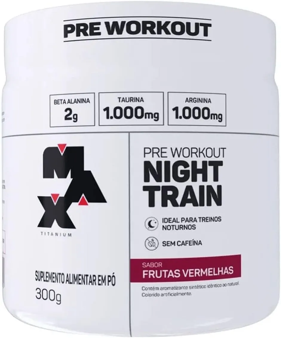 Max Titanium Pre Workout Night Train Frutas Vermelhas 300g