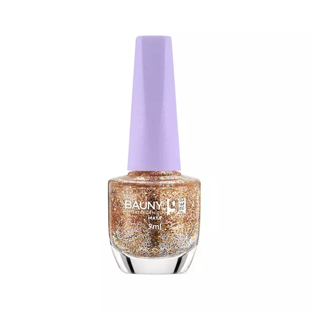 Bauny Esmalte Glitter 9Free 9ml - Cor Maya