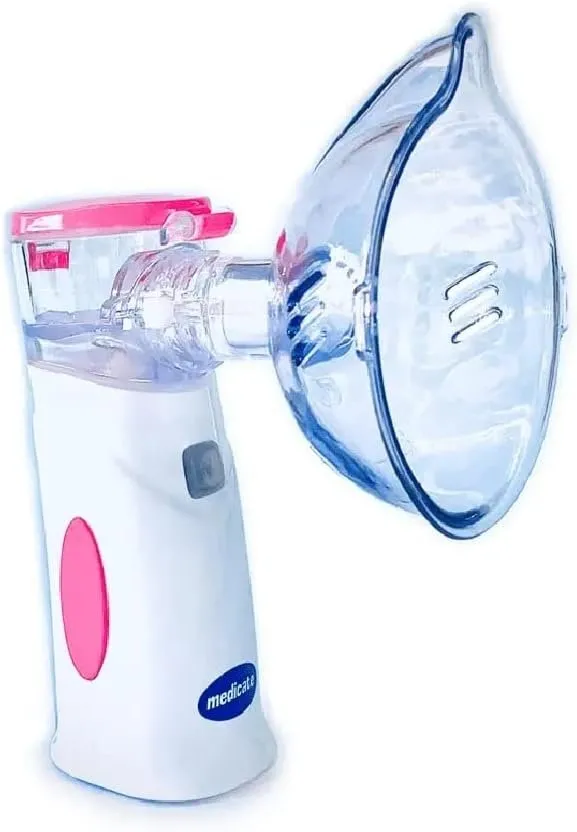 Medicate Inalador Nebulizador Portátil Com Bateria Recarregável Mesh Colors Rosa