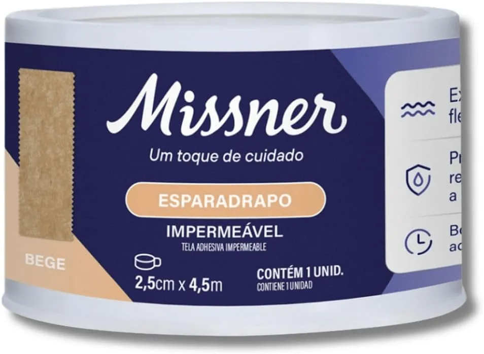 Missner Esparadrapo Impermeável Bege 2,5cm X 4,5m