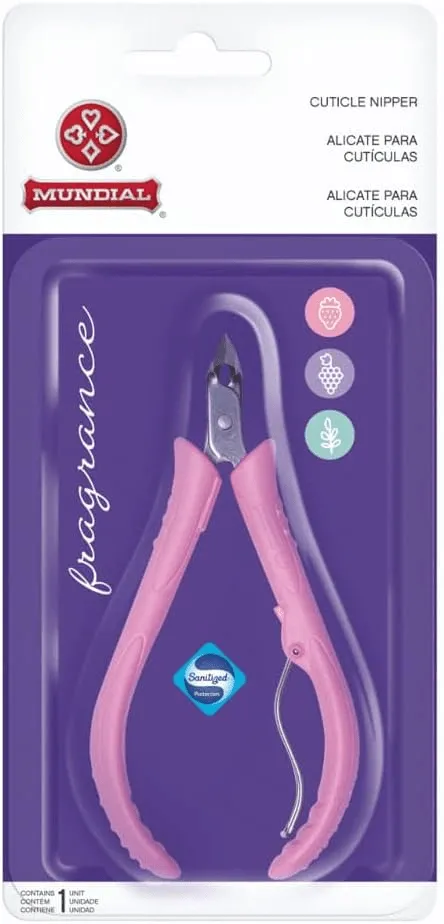 Mundial Alicate Cutícula Plástico Fragance Morango Rosa 170