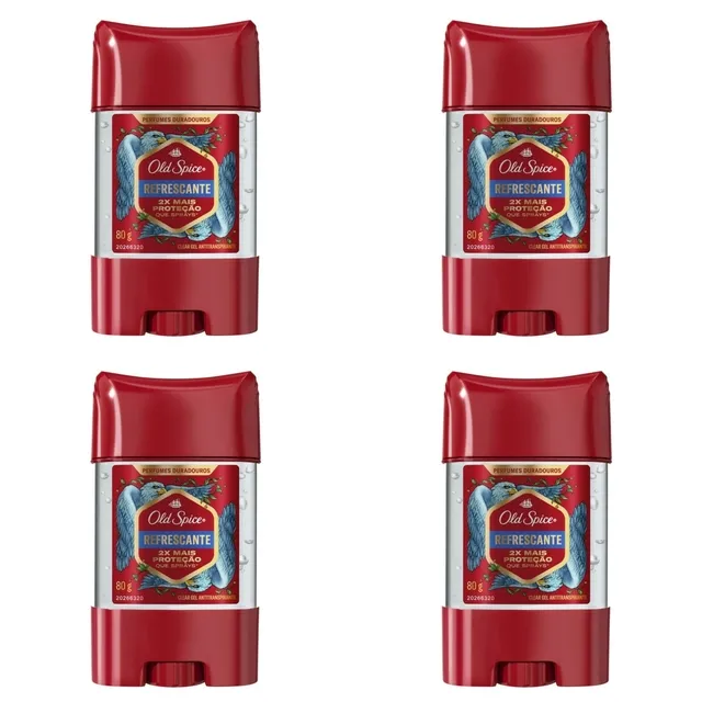 Kit c/4 Unidades de Desodorante Old Spice Gel 80g Refrescante