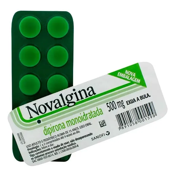 Novalgina Dipirona 500mg 10 Comprimidos Avulsos