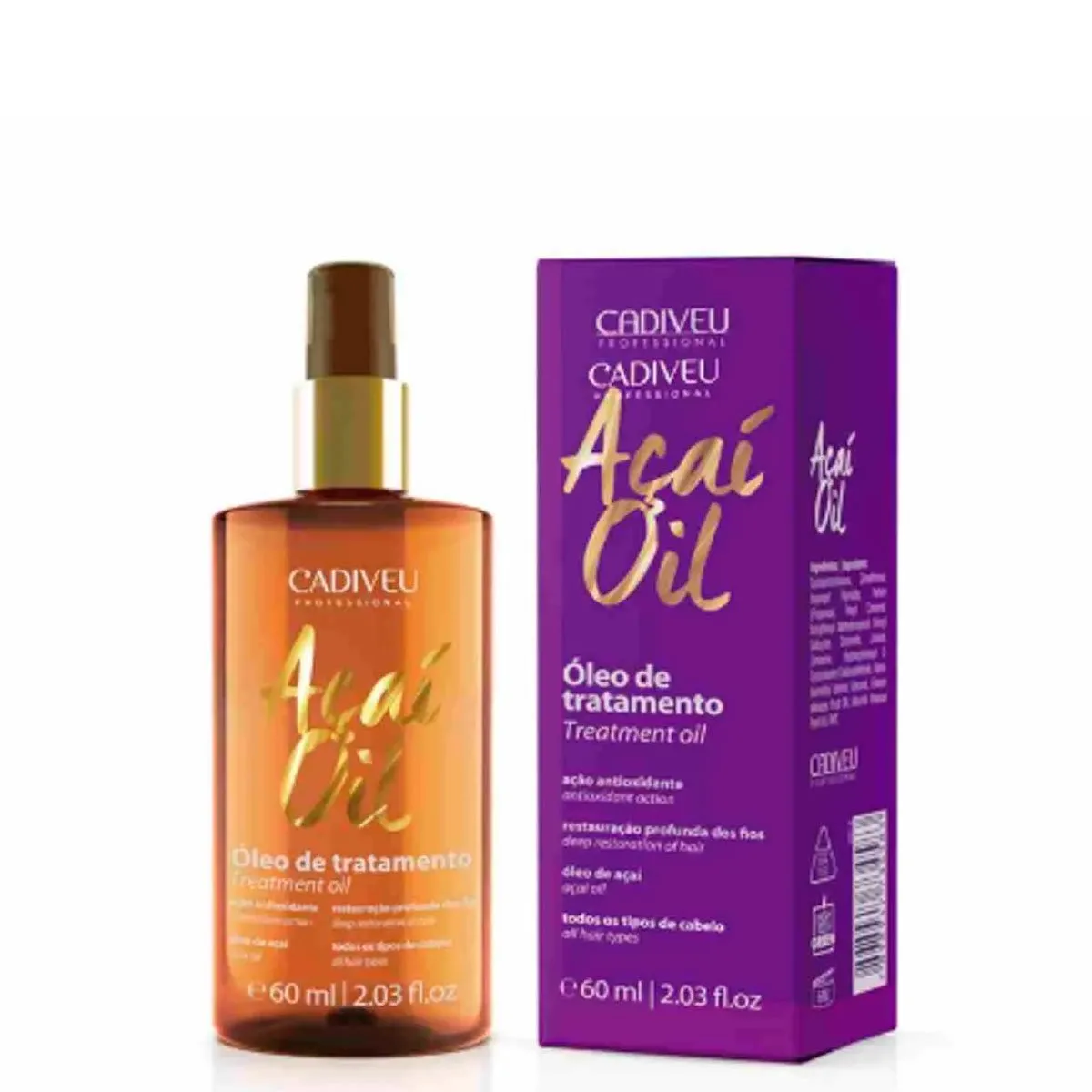 Óleo de Tratamento Capilar Açaí Oil Cadiveu 60ml