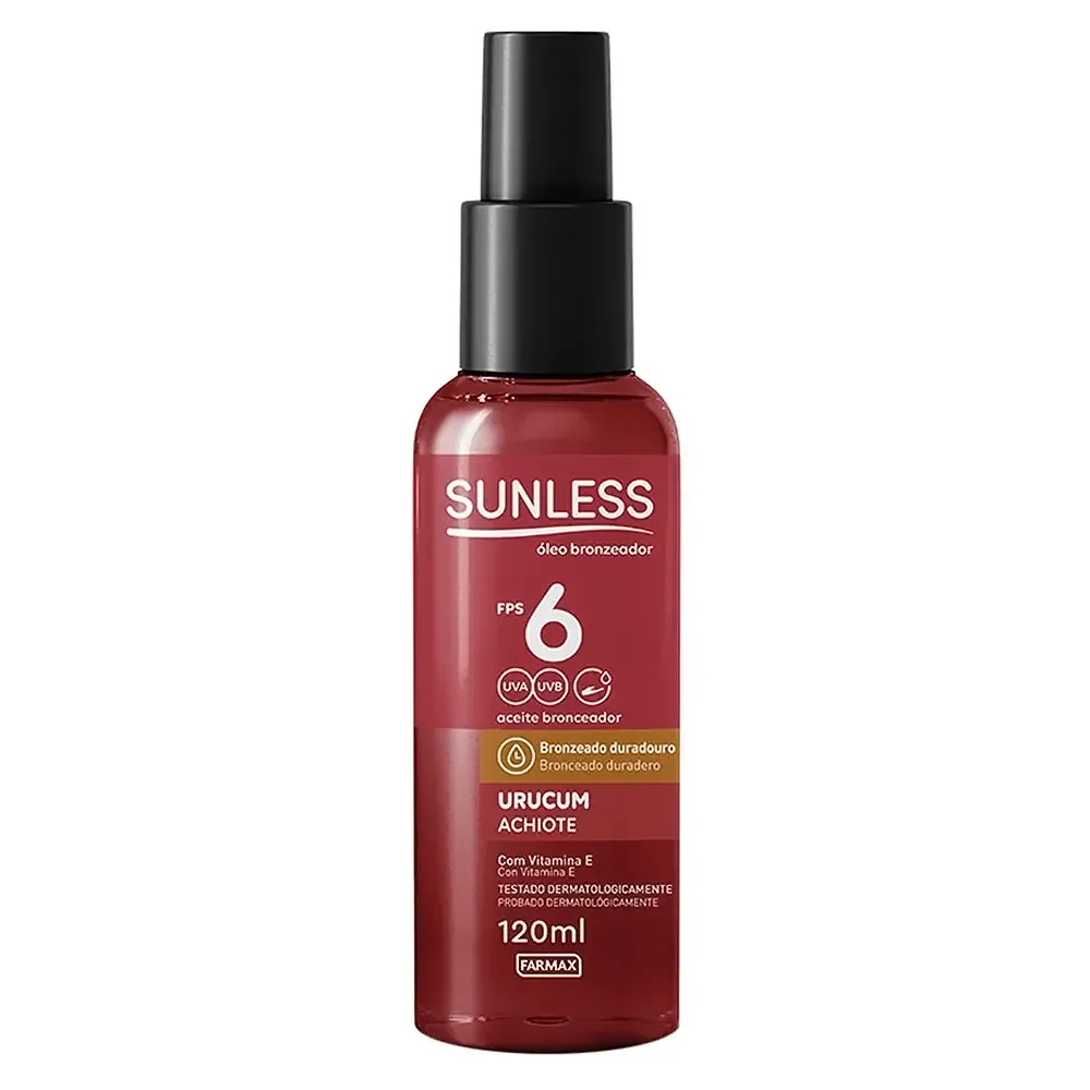 Óleo Bronzeador Urucum Fps6 Sunless Farmax 120Ml