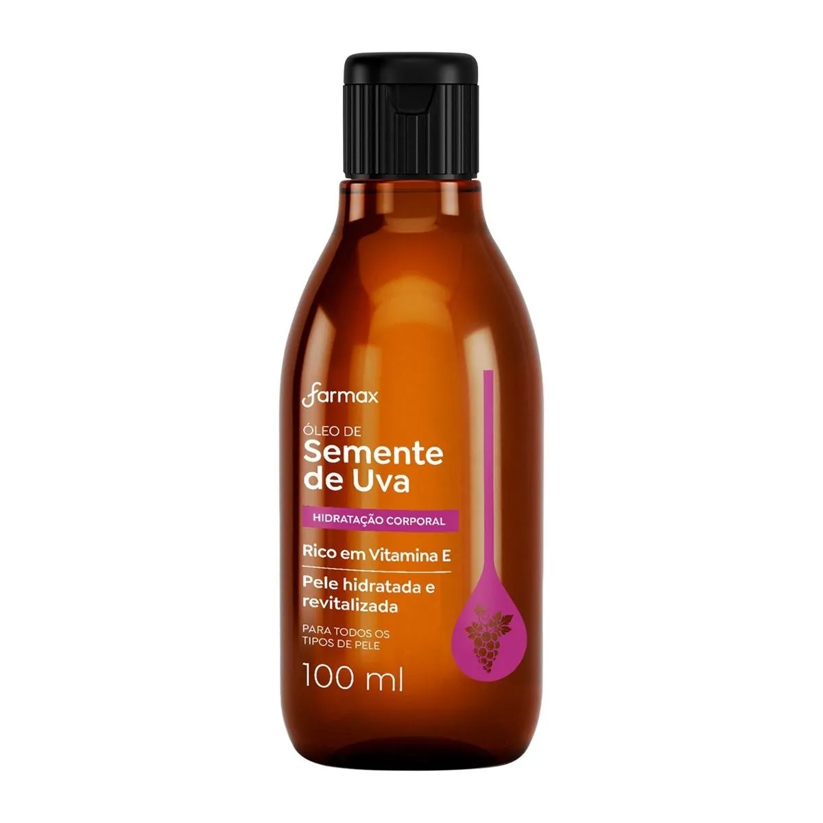 Óleo Corporal de Semente de Uva Com 100ml Farmax