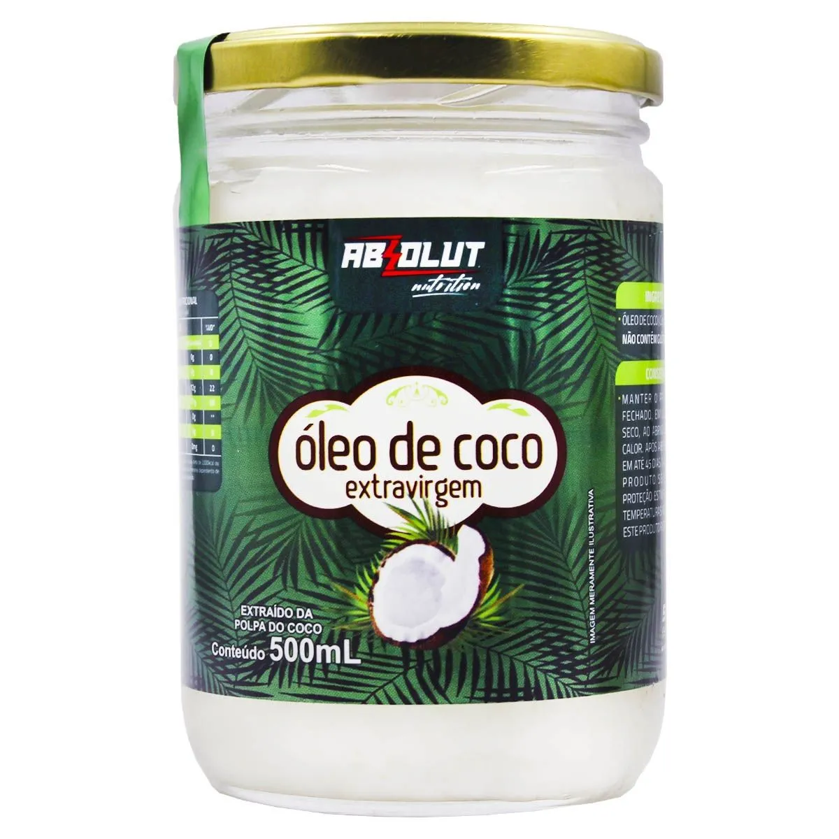 Óleo de Coco Extra Virgem 500ml Absolut Nutrition