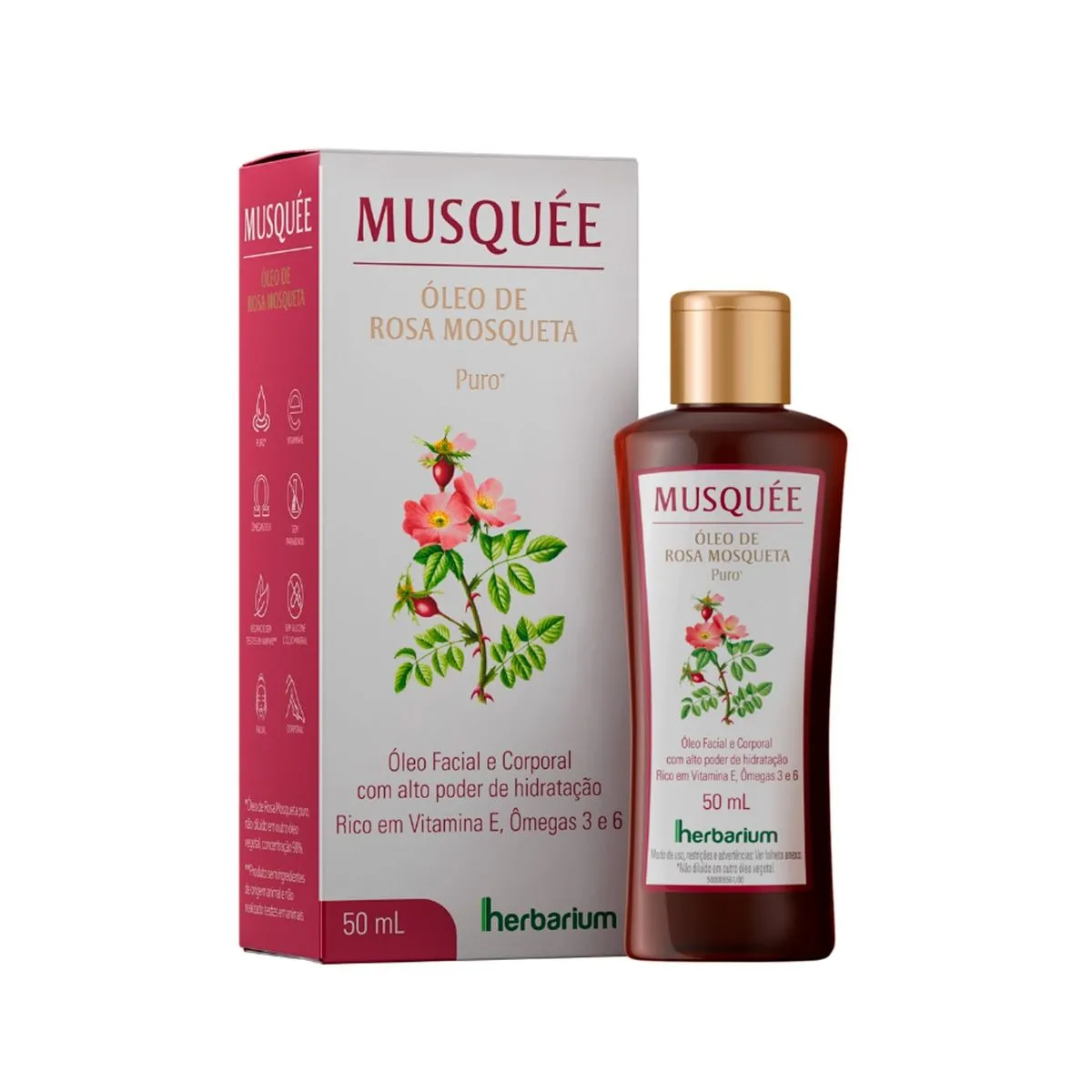Óleo de Rosa Mosqueta Musquée Com 50ml Herbarium