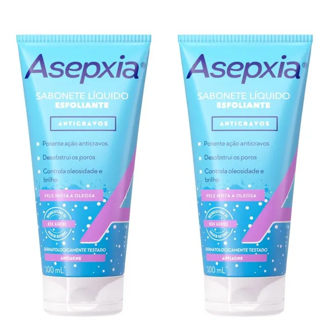 Kit c/2 Sabonetes Líquido Asepxia Esfoliante 100ml