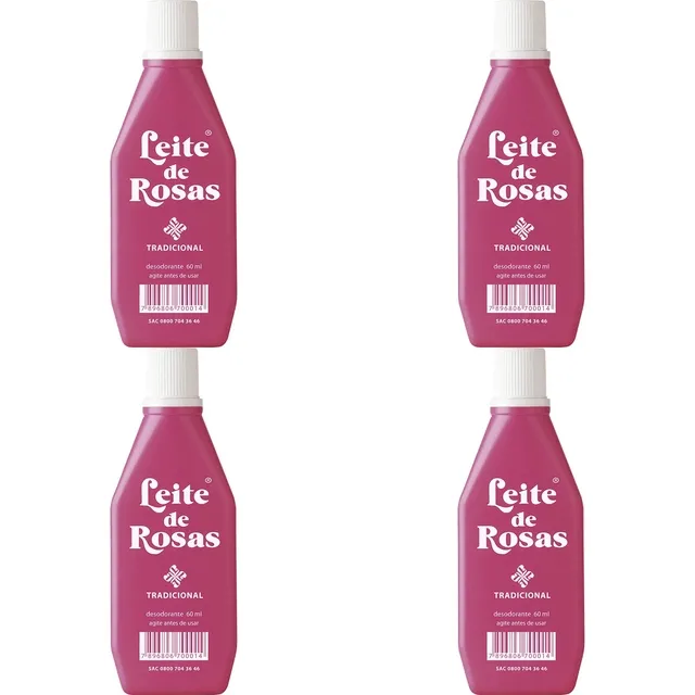 Kit c/4 Unidades de Leite De Rosas Desodorante 60ml