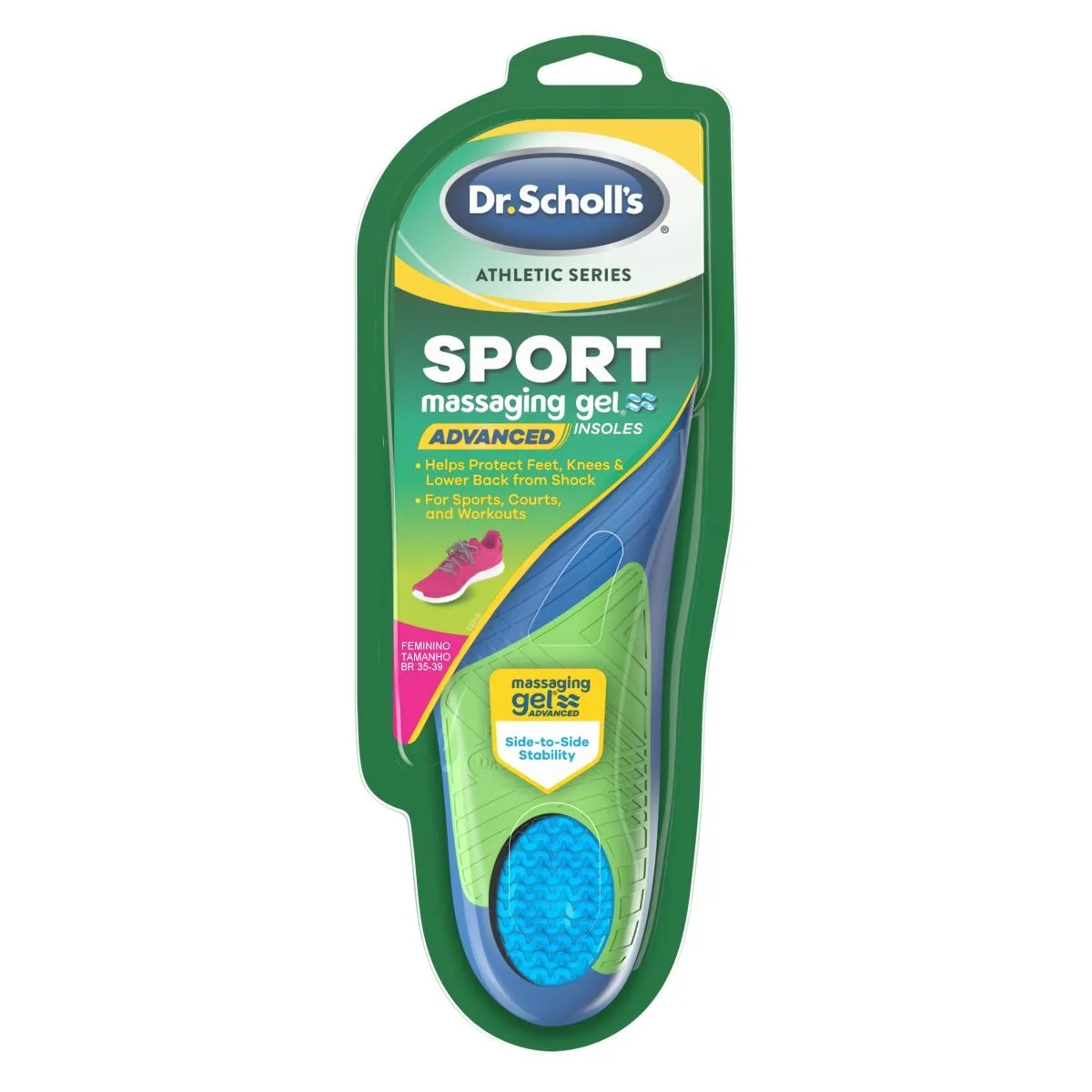 Palmilha De Gel Esporte e Fitness Feminina Tamanho 35-39 Com 1 Par Dr.Scholls