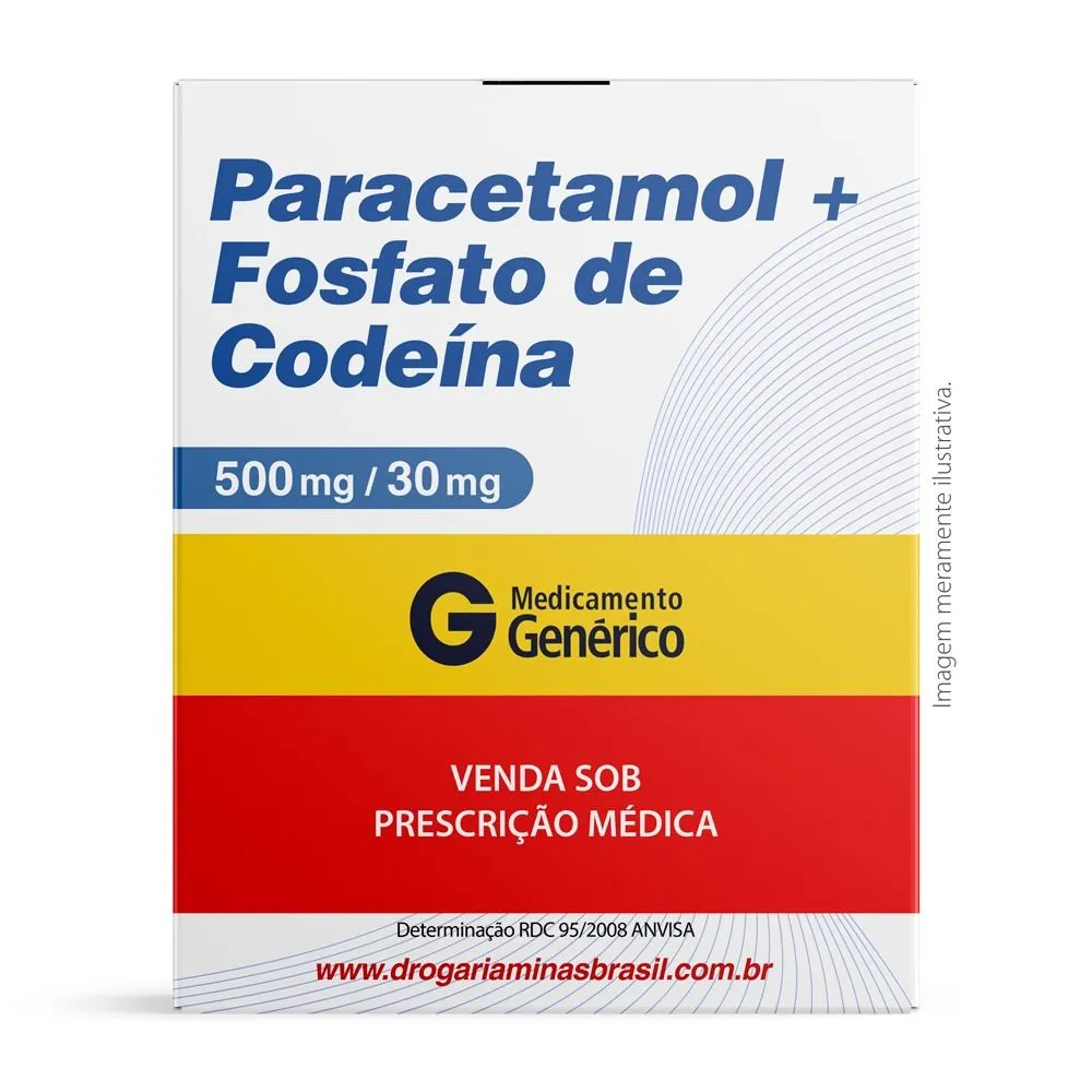 Paracetamol 500mg + Fosfato De Codeína 30mg 12 Comprimidos Genérico Geolab