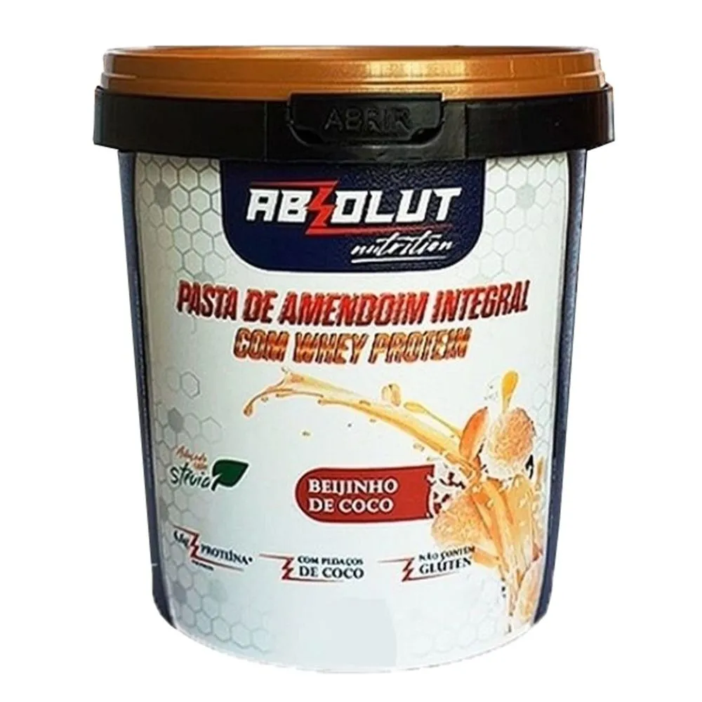 Pasta de Amendoim Integral Sabor Beijinho de Coco 500g Absolut Nutrition