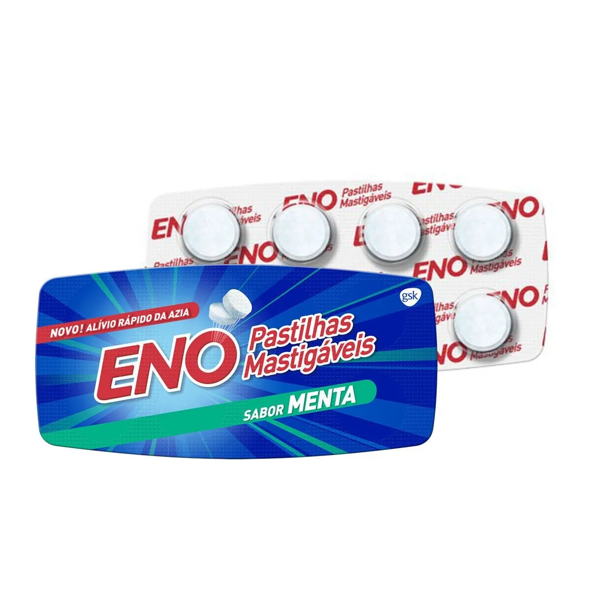Pastilhas Mastigáveis Eno Menta com 8 Unidades Gsk
