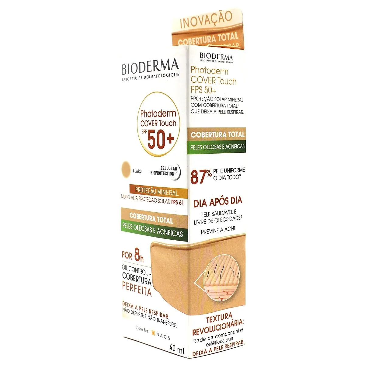 Photoderm Cover Touch Spf 50  Cor Claro Bioderma 40mL