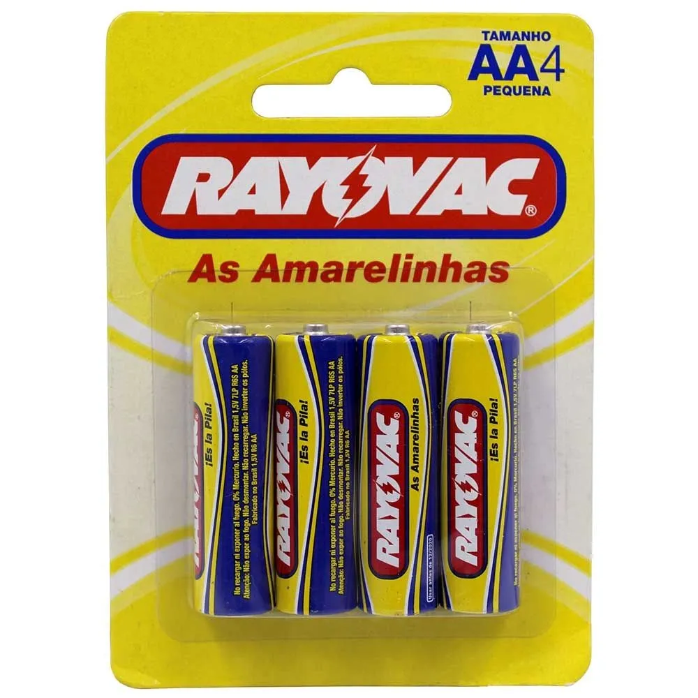 Pilha Rayovac Amarelinhas Aa Com 4