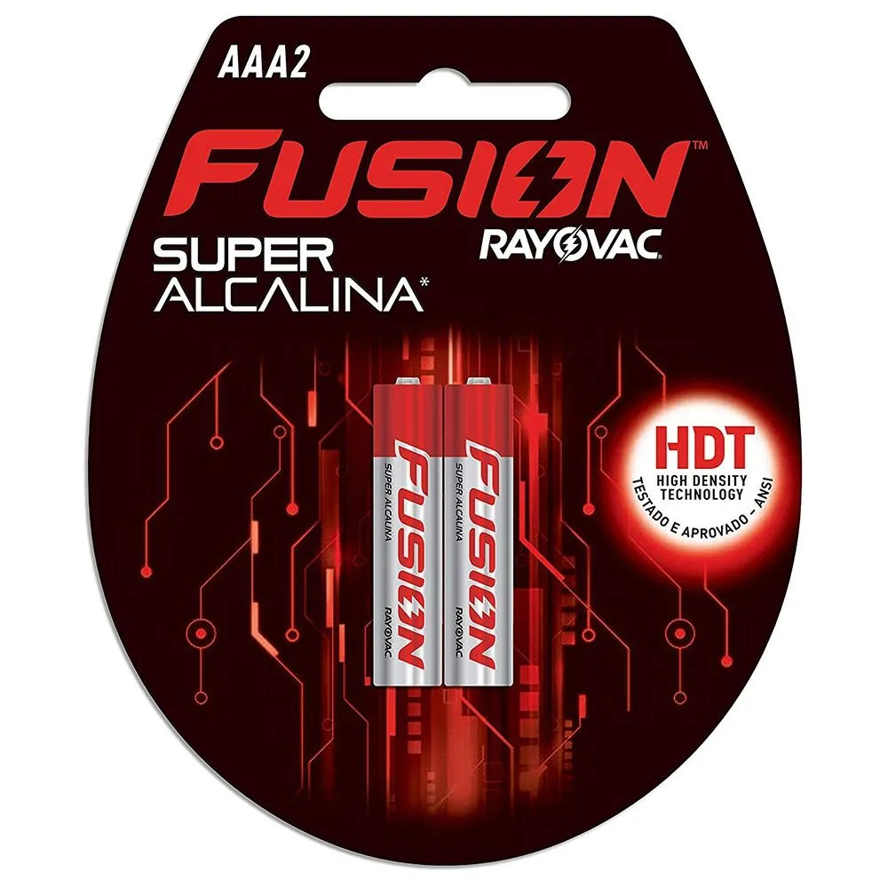 Pilha Rayovac  Fusion Alcalina Aaa Com 2 Unidades