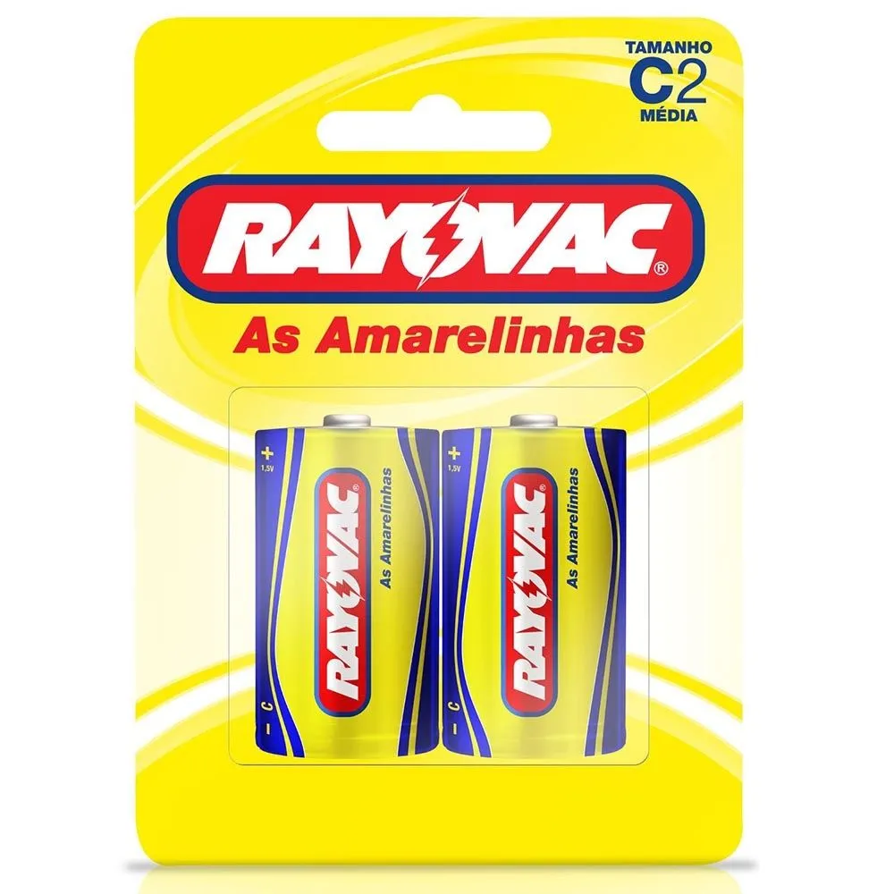 Pilhas Rayovac Amarelinhas C2 Com 2 Unidades