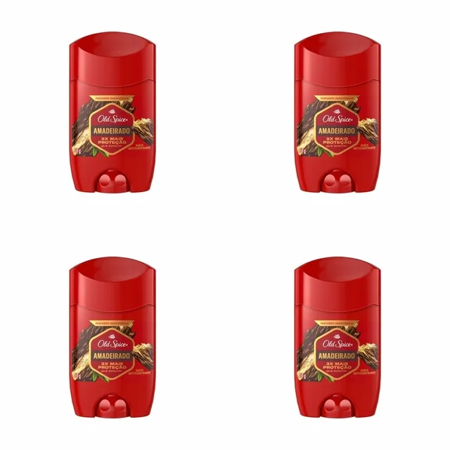 Kit c/4 Unidades de Desodorante Cleargel Old Spice Amadeirado Gillette Simples 50g