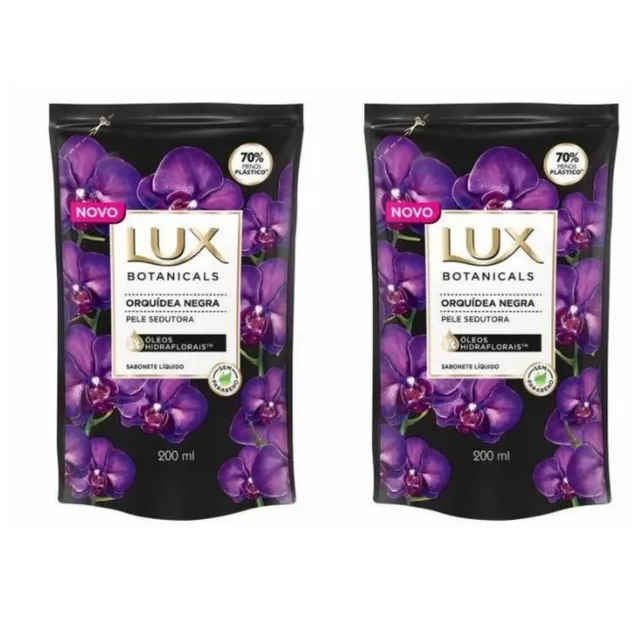 Kit c/2 Sabonetes Líquido Lux Refil 200ml Orquídea Negra