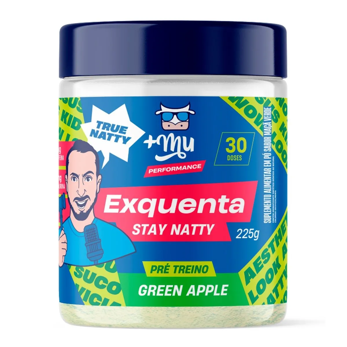 Pre Treino Exquenta Stay Natty Sabor Green Apple 225g Mu