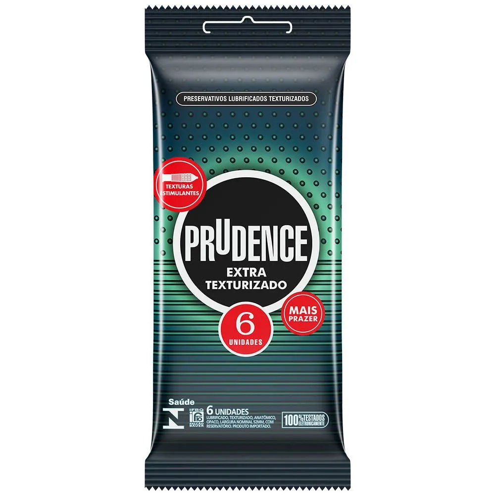 Preservativo Prudence Extra Texturizado Com 6 Unidades