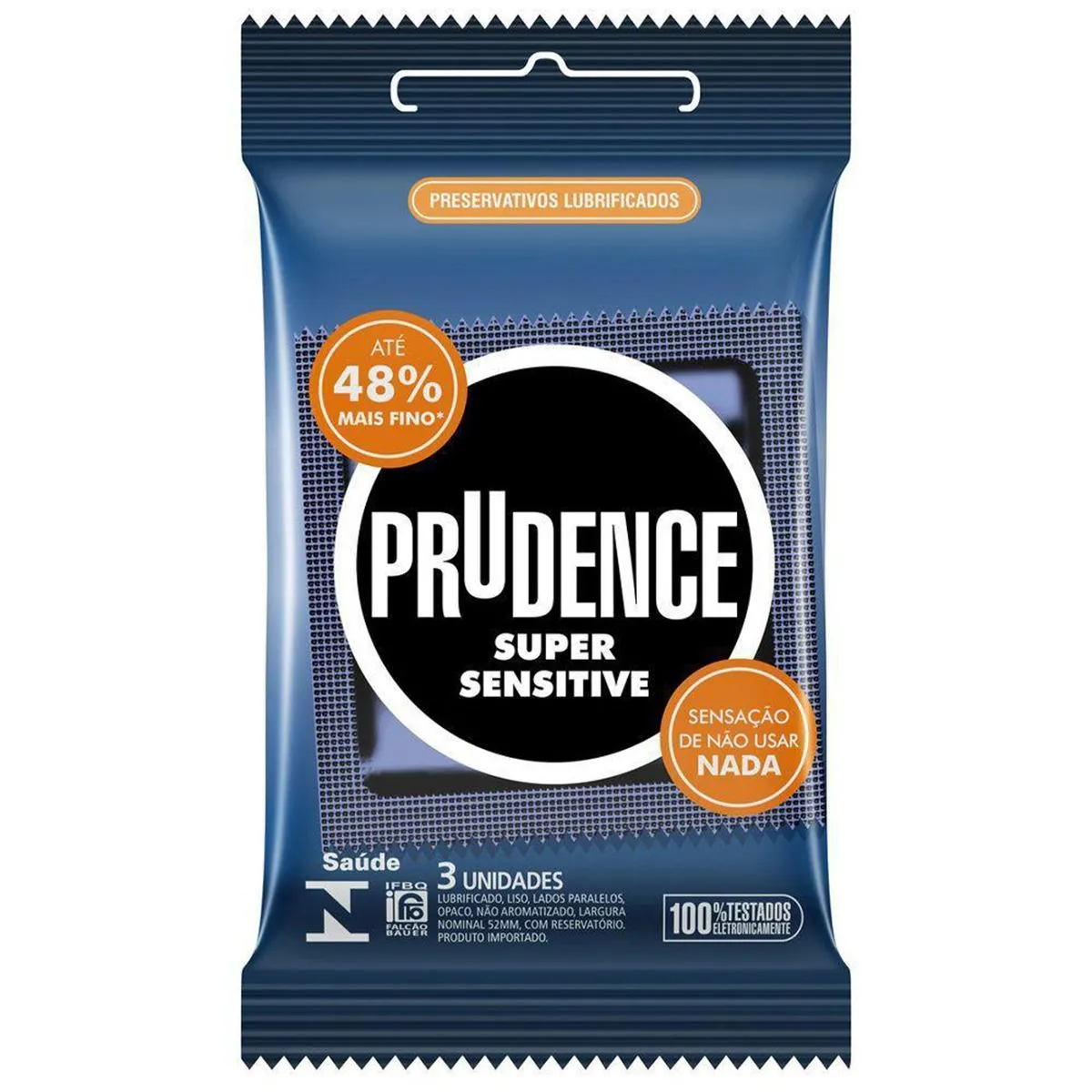 Preservativo Super Sensitive Prudence Com 3 Unidades