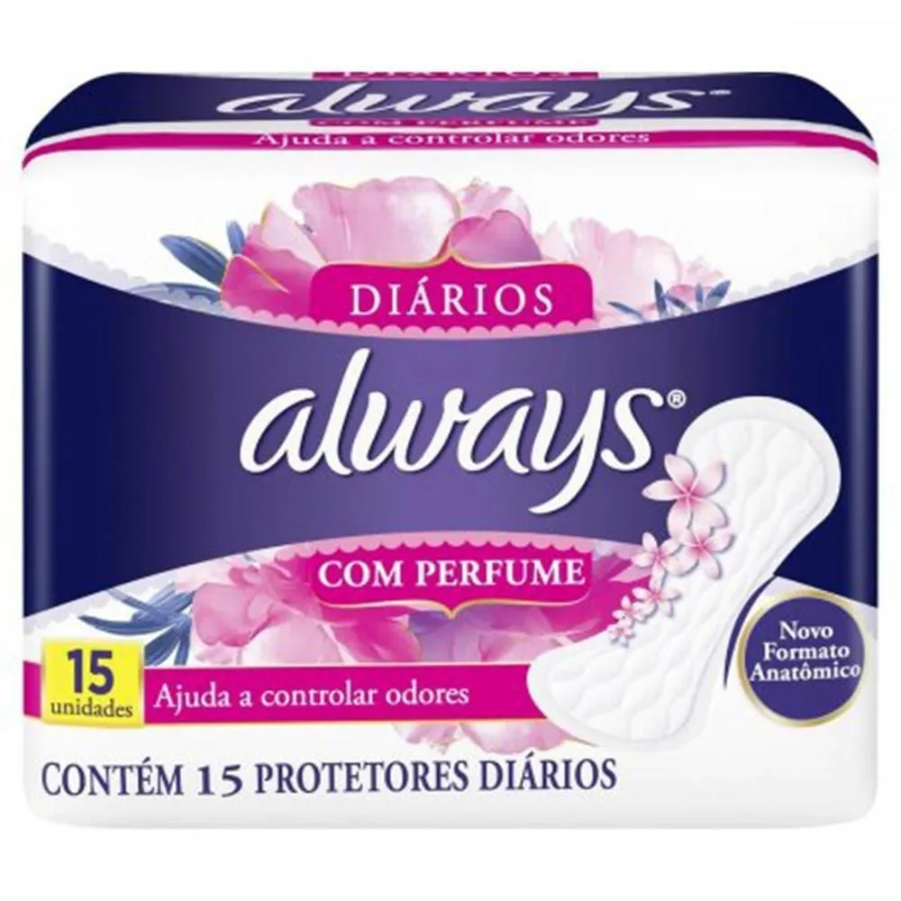 Protetor Diário Always Com Perfume 15 Unidades