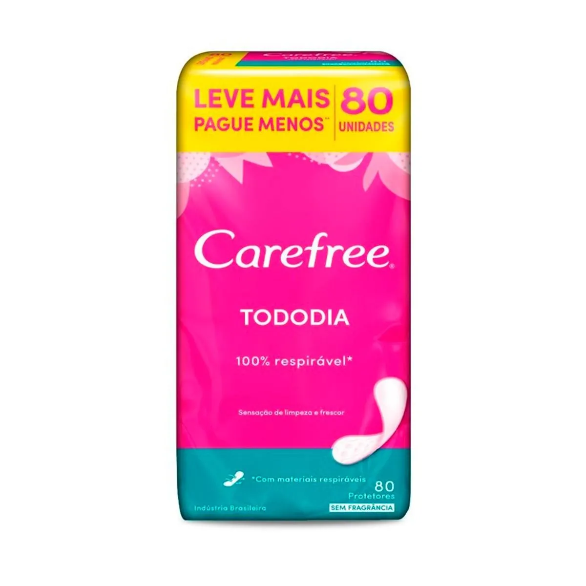 Protetor Diário Carefree Tododia Flexi Sem Perfume Com 80 Unidades