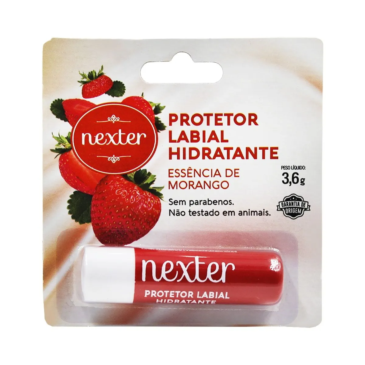 Protetor Labial Hidratante Morango 3,6g Nexter