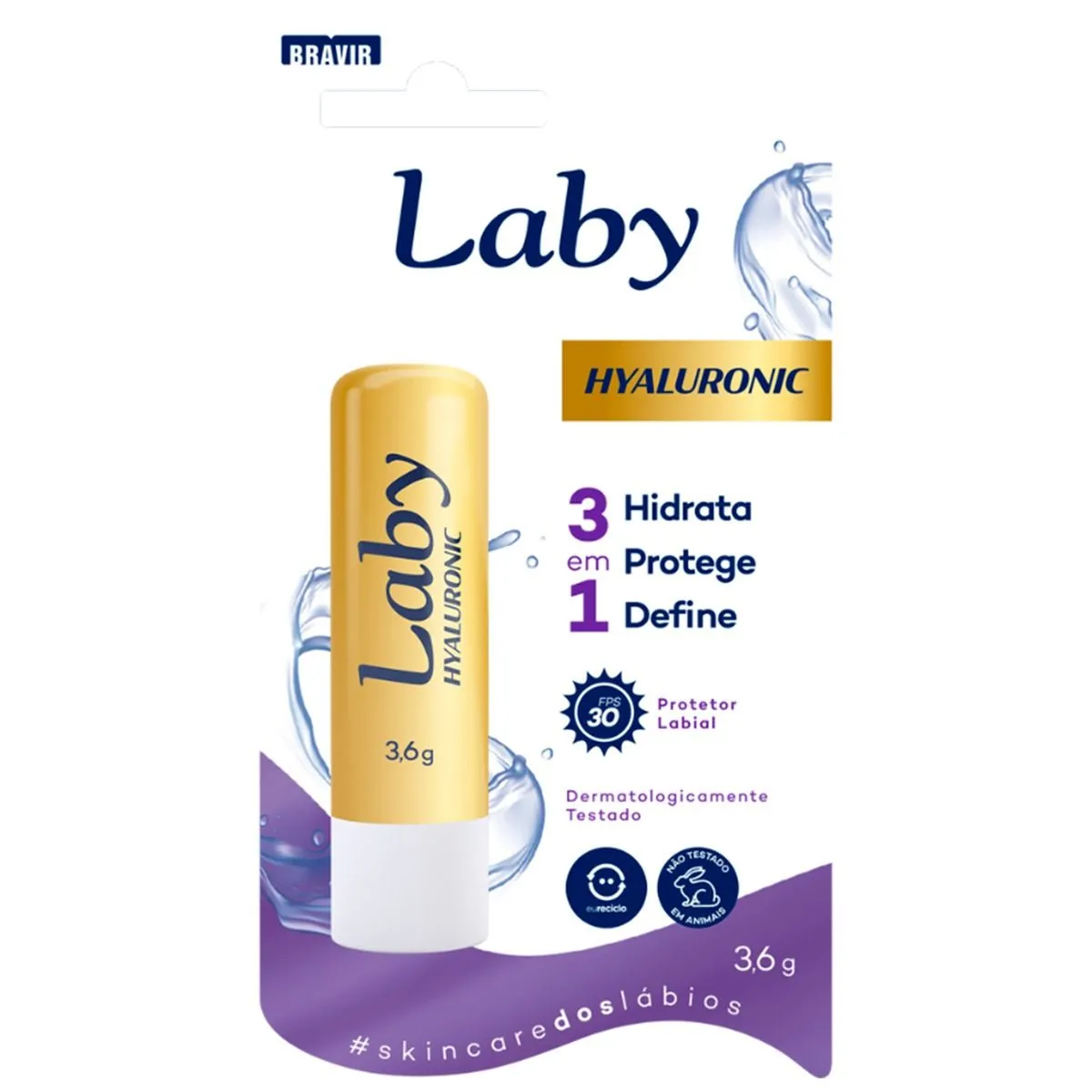 Protetor Labial Lip Care Hyaluronic Fps30 3,6g Laby