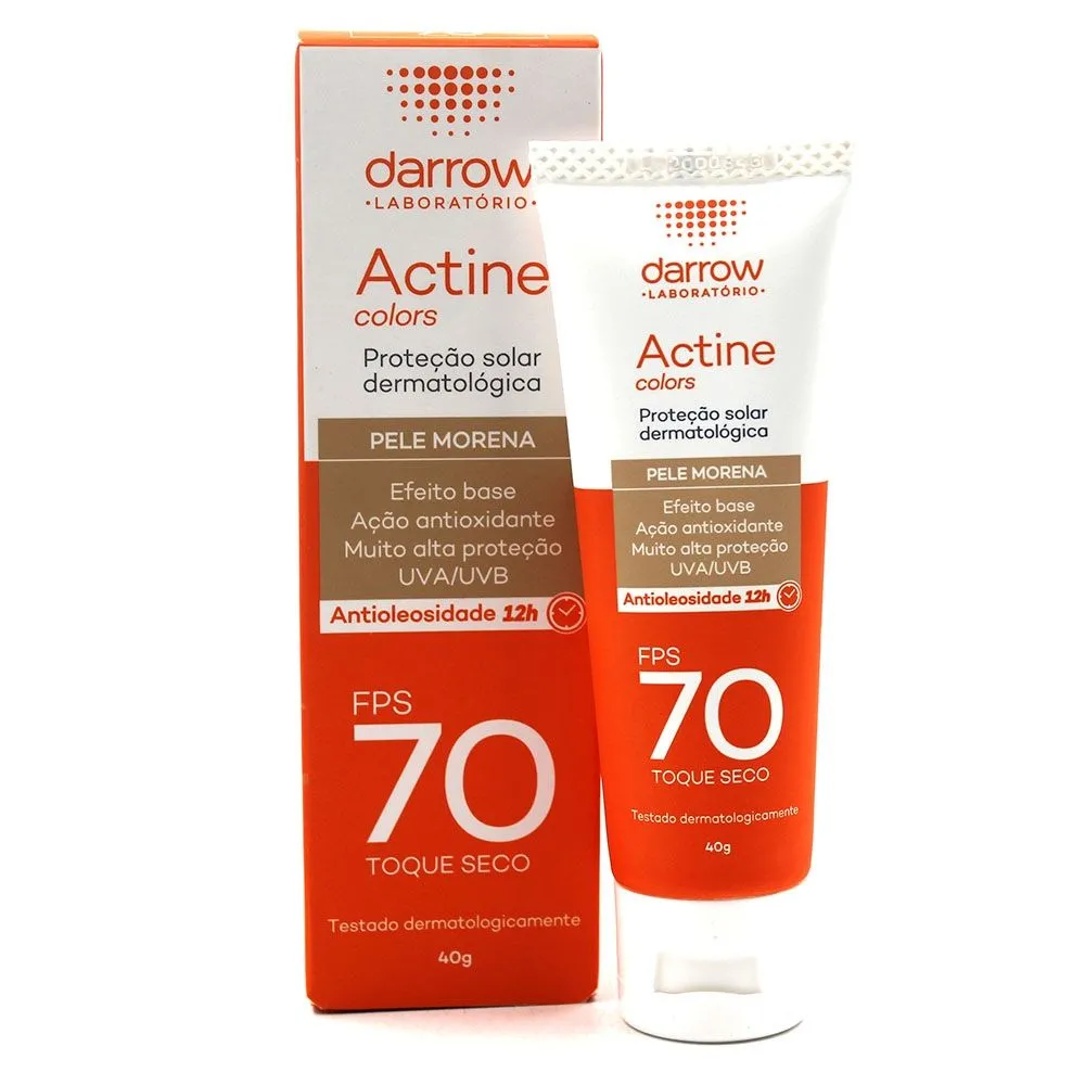Protetor Solar Actine Colors Pele Morena Fps 70 40g