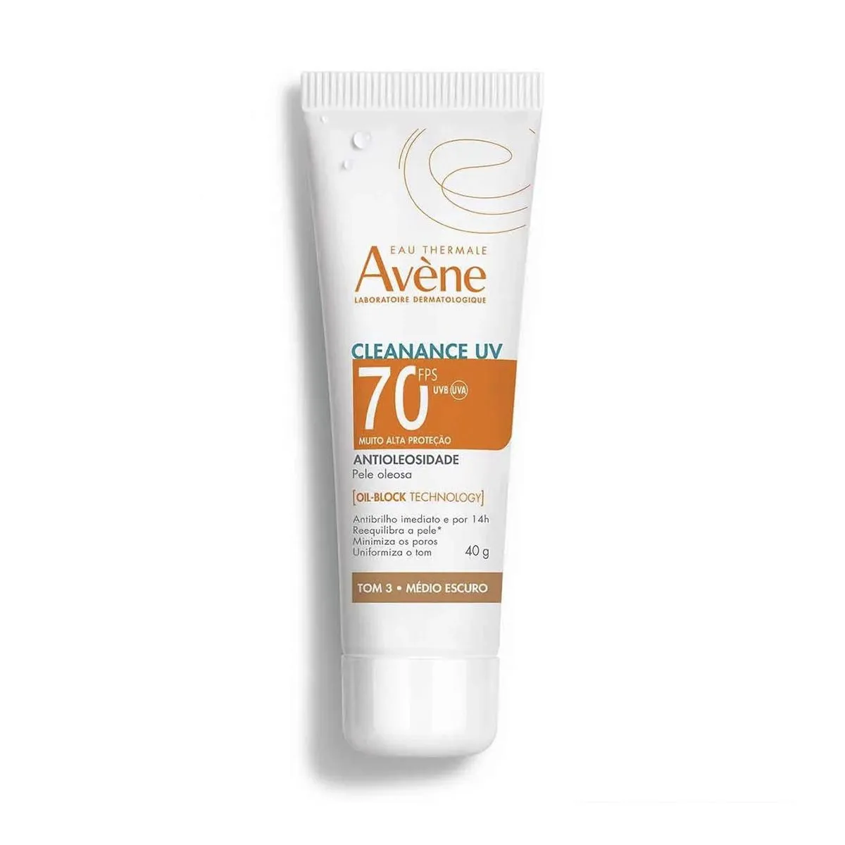 Protetor Solar Facial Cleanance UV Antioleosidade FPS 70 Cor Tom 3 Médio Escuro Com 40g Avène