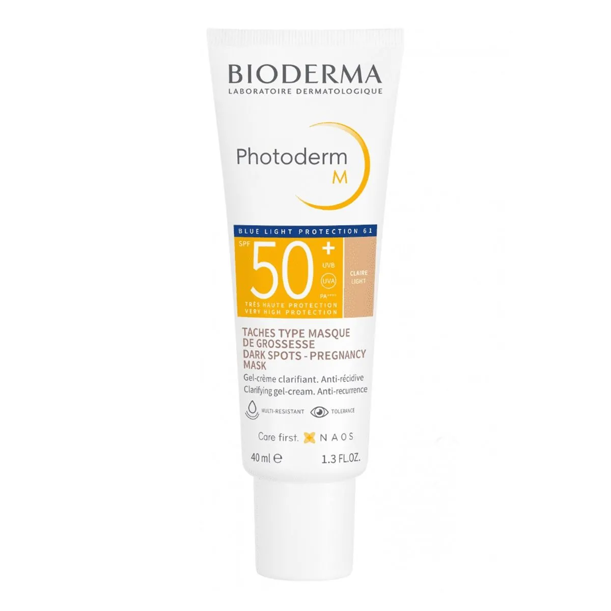Protetor Solar Facial Photoderm M Com Cor Fps50 Mais Pele Clara Claire 40ml Bioderma