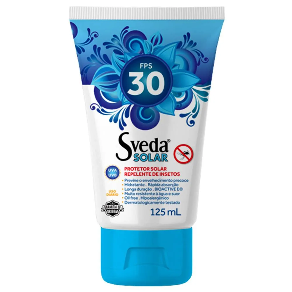 Protetor Solar Fps30 Com Repelente 125 Ml Sveda Solar