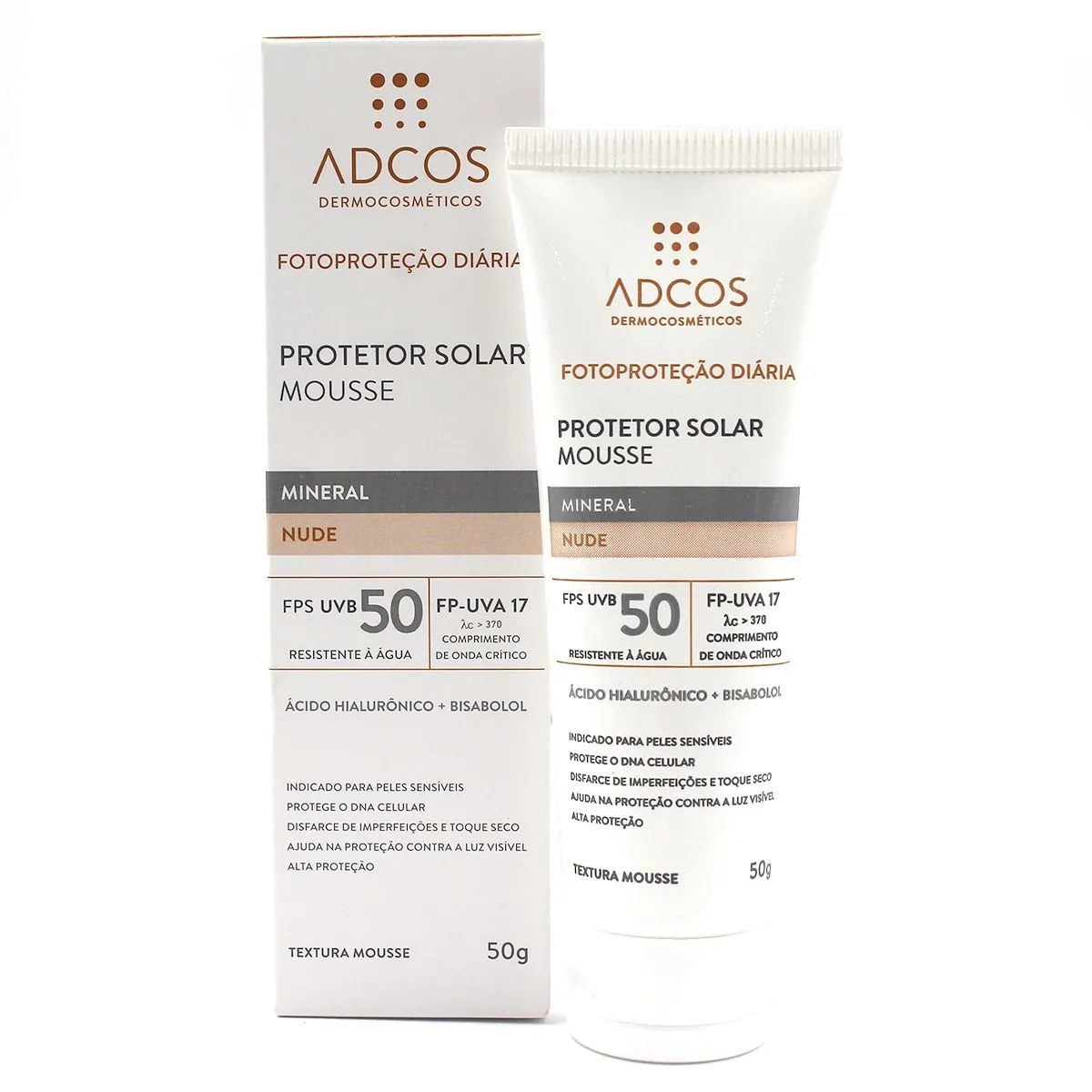 Protetor Solar Mousse Mineral Nude Fps 50 Adcos 50G