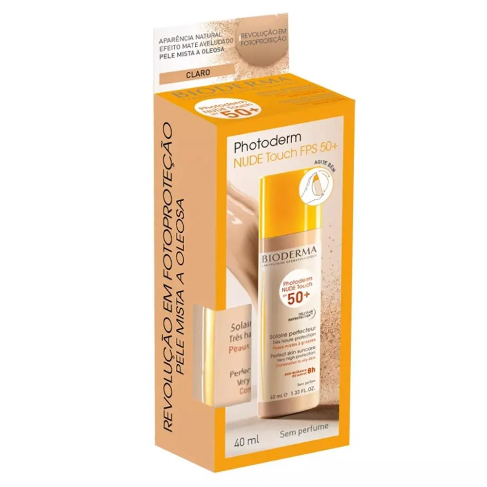 Protetor Solar Photoderm Bioderma Nude Touch Fps50 Claro 40Ml
