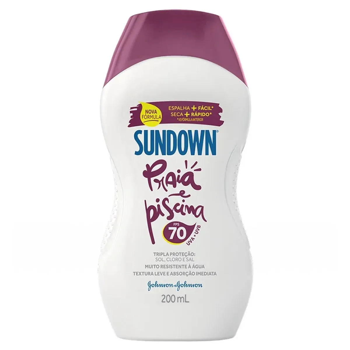 Protetor Solar Sundown Praia e Piscina FPS 70 200ml Johnson and Johnson